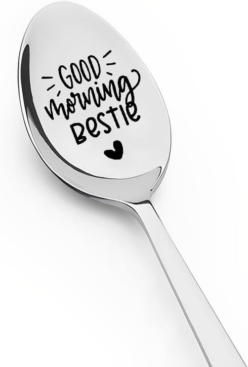 Best Friend Bestie Gifts - Good Morning Bestie Spoon for BFF Coffee/Tea Lovers - Christmas/Birthday Gift
