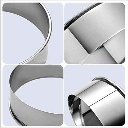 Cookie Cutters - Stainless Steel Biscuit Dumpling Cake Pastry Molds, 3Pcs Round Edge
