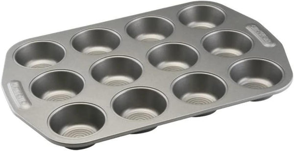 Circulon Total Nonstick 12-Cup Muffin Tin / Nonstick 12-Cup Cupcake Tin - 12 Cup, Gray
