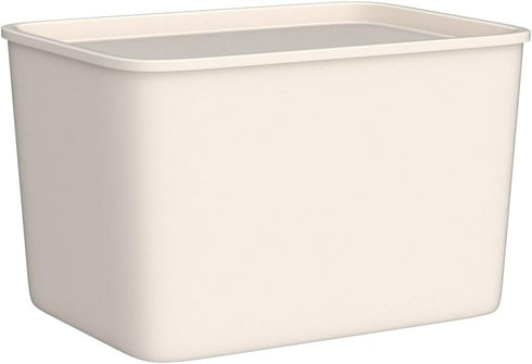 IRIS USA Plasti Basket Bin & Lid, Large, 4-Pack Stackable Lidded Storage Organizer Bins for Kitchen, Bathroom, Bedroom,