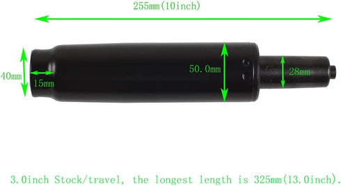 Heavy Duty Gas Lift Cylinder Replacement for Office Chair, 3.0" Stroke, Universal Size
