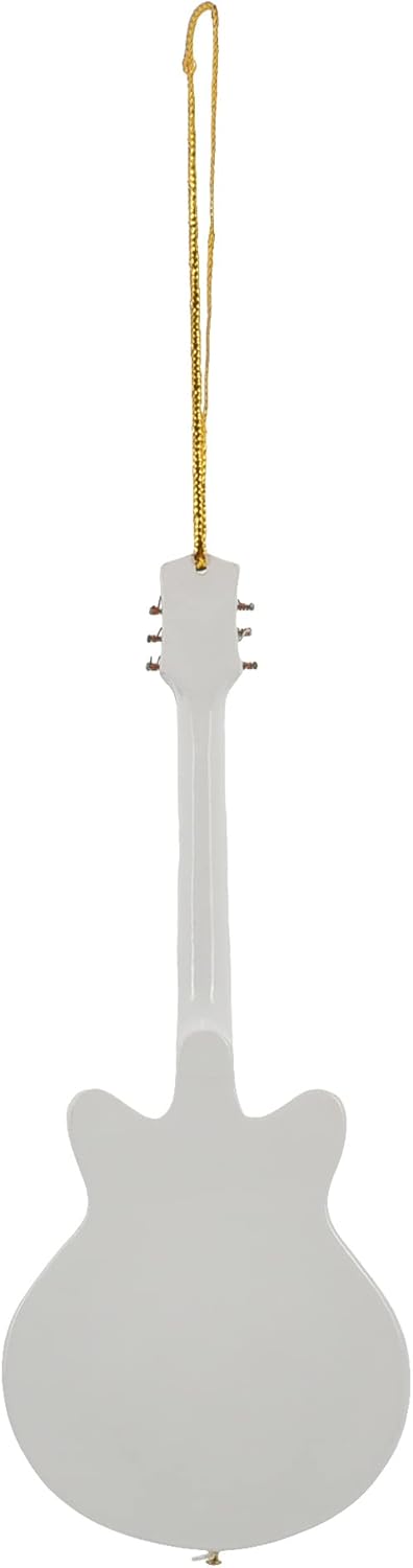 Broadway Gifts 5.5" White Wood Hollow Boby Electric Guitar Ornament Decoration
