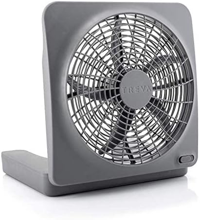 O2COOL Treva 10-Inch Portable Desktop Air Circulation Fan, 2 Speed, Compact Folding & Tilt Design, Graphite