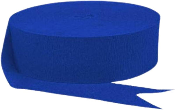 Vibrant Jumbo Bright Royal Blue Crepe Roll - 500 Feet (1 Piece) - Premium Quality for Events & Parties