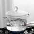 Clear Glass Simmer Pot with Cover, Heat-Resistant Stovetop Cooking Saucepan Set for Soup, Milk, Baby Food, 1.5L