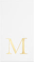 4 8 3-Ply, 100 Count Sparkle and Bash M Napkins Paper Guest Towels - x in, White & Gold, - Letter M Initial Napkins
