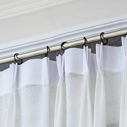 Hotop 30 Pcs Metal Drapery Curtain Rings - 0.98/1.26/1.65 inch Interior Diameter with 30 Pcs Drapery Pin Hooks (Black)