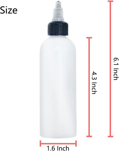 20 Pcs 4 Oz Plastic Squeeze Condiment Bottles with Twist-on Cap Lids, Squirt Sauce Bottles for Ketchup, Mustard, Olive