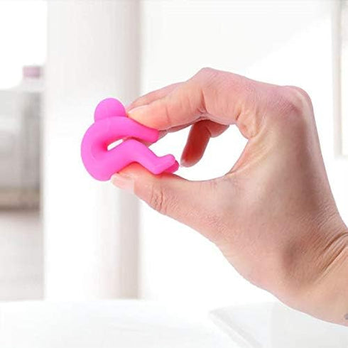 Spill Stopper, 4 Pack Creative Silicone Cooking Tools, Lid Cover for Pan Kitchen Tool (Green & Pink)