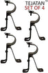Curtain Rod Bracket for 1-Inch Diameter Rods, Set of 4 (2 Pairs), Black, Curtain Rod Holders