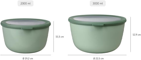 Mepal Cirqula 101oz Multi Food Storage Bowl - Nordic Black with Transparent Lids, Microwave & Dishwasher Safe