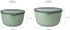 Mepal Cirqula 101oz Multi Food Storage Bowl - Nordic Black with Transparent Lids, Microwave & Dishwasher Safe