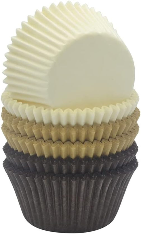 Natural White Coffee Brown Cupcake Liners, 150-Count Standard Greaseproof Paper Baking Cups