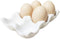Ceramic Egg Holder Tray for Fresh Eggs, 6 Cups (White) - Porcelain Storage for Fridge Countertop Kitchen