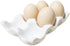 Ceramic Egg Holder Tray for Fresh Eggs, 6 Cups (White) - Porcelain Storage for Fridge Countertop Kitchen
