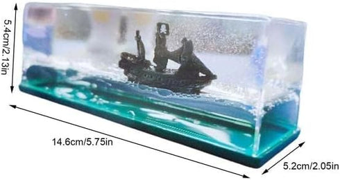 ZEshops Ghost Ship Black Pearl Ship in A Bottle Fluid Liquid Drift Bottle Living Room Decoration Acrylic Gift Floating