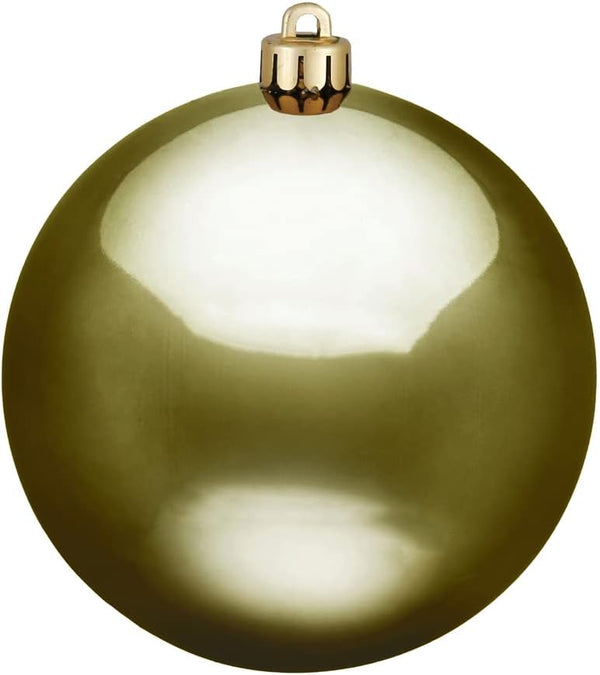 Vickerman 4" Olive Shiny Ball Ornament, 6 per Bag