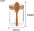 123Arts Glass Container Sugar Bowl Spice Jar Food Storage with Wooden Lid and Spoon
