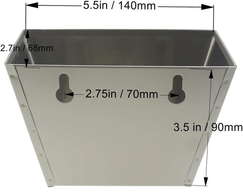 Silver Bottle Cap Catcher, Wall Mounted Beer Bottle Top Bucket, Stainless Steel 5"