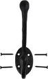 Renovators Supply Manufacturing Black Wrought Iron Double Hooks, 5 in. Long, Rustic Entry Way Hat Or Jacket Hanger,