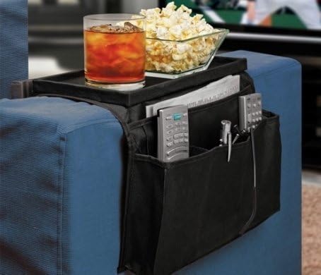 Dependable Industries Essentials Sofa Armrest Organizer with Table, 5 Pockets, Anti-Slip Bottom