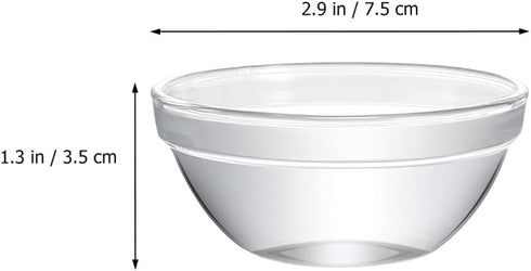 DOITOOL 6 Pcs Mini Meal Prep Bowls, Stackable Clear Glass Ramekins, Small Dessert Bowls for Kitchen Prep, Salad, Dips