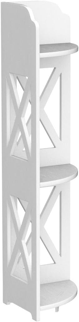 TuoxinEM Corner Shelves for Bathroom Storage, Waterproof Toilet Paper Holder Stand, White