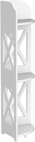 TuoxinEM Corner Shelves for Bathroom Storage, Waterproof Toilet Paper Holder Stand, White
