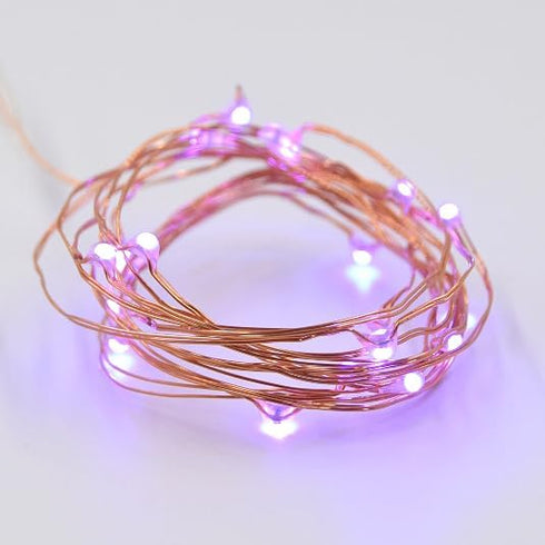 6 20 Hometown Evolution, Inc. Purple Fairy Lights - Battery Operated - Foot Purple LED Micro Lights on Copper Wire