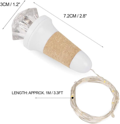 2PCS Uonlytech Wine Bottle Cork Lights with String Lights, USB Rechargeable Bottle Lights Flash Diamond Light Fairy