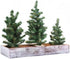 Winlyn 3 Pack Mini Canadian Pine Trees with Wood Bases, Artificial Miniature Christmas Trees for Holiday Decoration