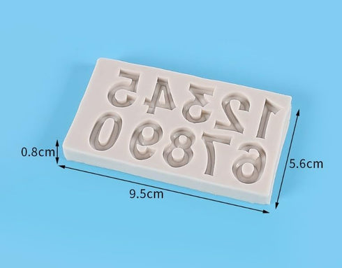 3D Number Gray Silicone Fondant Molds 0-9 for Cake Decorating, Cupcake Topper, Chocolate, Gum Paste, 3D Molds