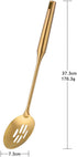 Slotted Spoon, Gold, 14.69 inch Long Handle Cooking Utensil Kitchen Tool by BUY THINGS!