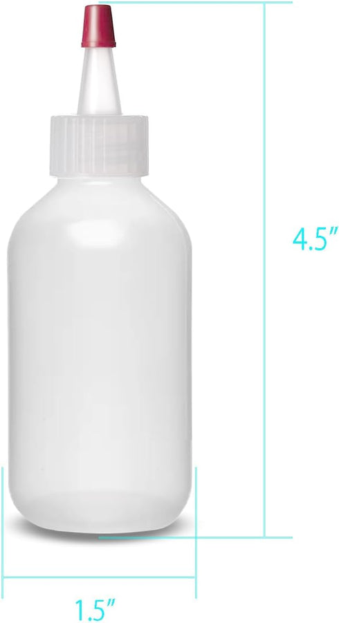 ljdeals 2 oz Plastic Squeeze Bottles with Yorker Caps, Pack of 6, BPA Free, for Condiments, Craft, Hair Color