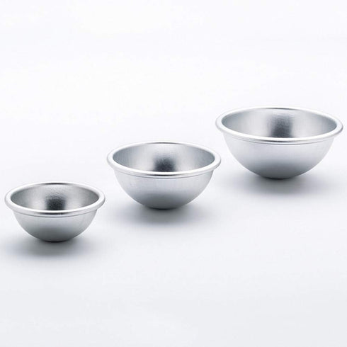 10 Pcs Bath Bomb Mold, Aluminum Alloy Semicircle Cake Mold for DIY Crafting Pudding Egg Tart (5.5 CM)