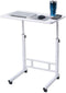 Japard Small Desk on Wheels, Mobile TV Tray Table Rolling Desk for