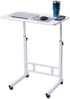 Japard Small Desk on Wheels, Mobile TV Tray Table Rolling Desk for