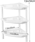 STOBAZA 3 Shelf Layer Stand, Plastic Corner Storage Organizer for Kitchen, Bathroom, and Small Household Items