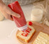 8 oz set (2) CHILDHOOD Squeeze Squirt Condiment Bottles with Cap - Transparent Plastic - for Ketchup Salad dressing
