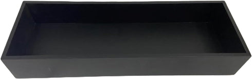 Bamboo Kitchen Drawer Organizer, Black Box Utensil Tray, Cutlery Holder, Desk Supplies & Accessories - 12"x4"x2"