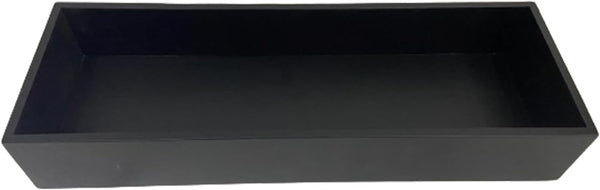 Bamboo Kitchen Drawer Organizer, Black Box Utensil Tray, Cutlery Holder, Desk Supplies & Accessories - 12"x4"x2"