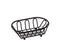 G.E.T. 4-33453 Black Oblong Braided Rim Metal Wire Basket, Iron Powder Coated, Oval Shape
