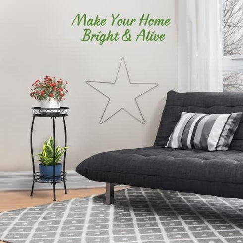 2 26.5" H HOMEXIN Plant Stand Indoor Outdoor, Tier Metal Tall Planter Stand Flower Stand Holder Heavy Duty Rustproof