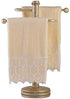 Creative Scents Fingertip Towels Set of 4 for Bathroom (11x18 inches), Soft Velour Finish, Gorgeous Lace Trim, 100%