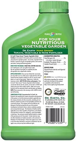 Dr. Earth 3-2-2 24 Oz. Home Grown Tomato Vegetable & Herb Organic Plant Fertilizer Concentrate