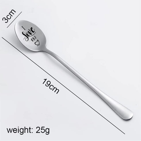 I Love You Spoon Gifts for Couple Birthday Anniversary Christmas Gifts for Boyfriend Girlfriend Best Friend Engraved Spoon Coffee Lover Gifts