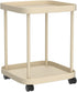 Mobile Side Table with Wheels - Khaki Color, Compact Design
