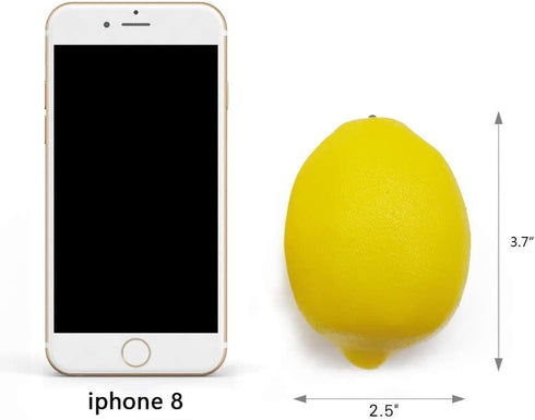 3.7 2.5 (12PCS) BigOtters Large Artificial Lemons, x Vivid Faux Lemons for Fake Fruit Bowls, Home Kitchen Decor, Party