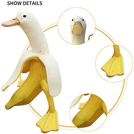 Banana Duck Sculpture, Whimsical Banana Duck Yard Art, Creative Banana Duck Art Statue Garden Yard Outdoor Decor (1 pc) 1 by RICEFINE