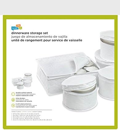 Honey-Can-Do SFT-01630 5-Piece Dinnerware Storage Set, White
